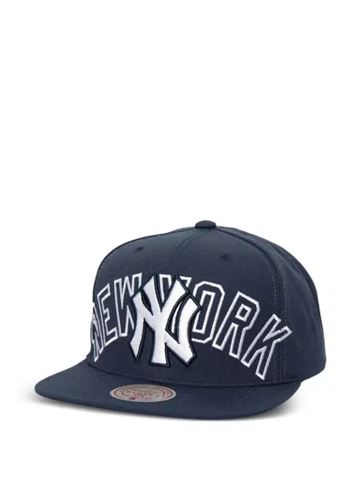 Mitchell & Ness X New York Yankees Frontal Snapback Cap In Blue