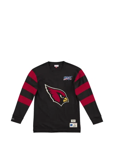 Mitchell & Ness X Nfl Arizona Cardinals Long-sleeve Logo-patch T-shirt In Black