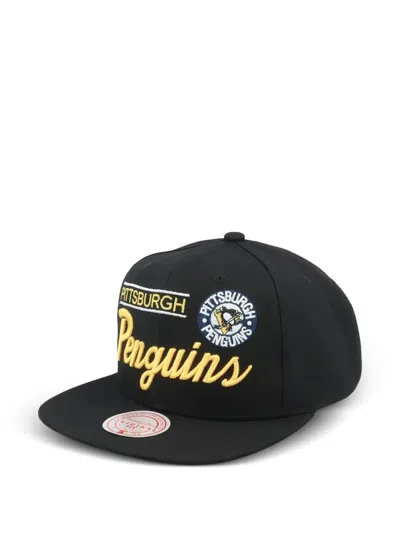 Mitchell & Ness X Nhl Logo-embroidery Baseball Cap In Black