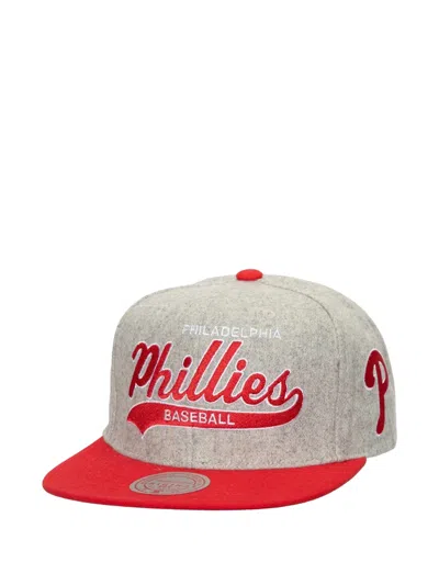 Mitchell & Ness X Philadelphia Phillies Tailsweep 2.0 Baseball Snapback Cap In Gray