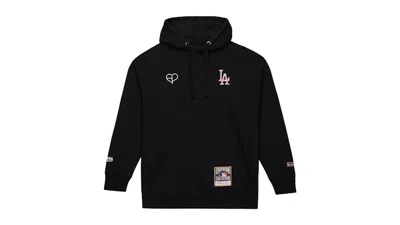 Pre-owned Mitchell & Ness X Pink Los Angeles Dodgers Hoodie In Black