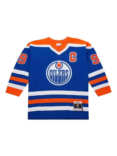 Mitchell & Ness X Wayne Gretzky V-neck T-shirt In Blue