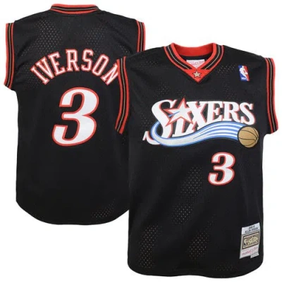 Mitchell & Ness Kids' Youth  Allen Iverson Black Philadelphia 76ers 2000-01 Swingman Road Jersey