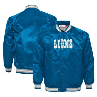 Mitchell & Ness Kids' Youth  Blue Detroit Lions Satin Raglan Full-snap Jacket