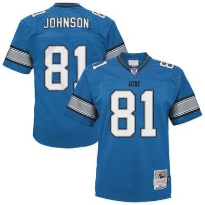 Mitchell & Ness Kids' Youth  Calvin Johnson Blue Detroit Lions Legacy Replica Jersey