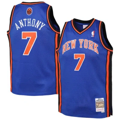 Mitchell & Ness Kids' Youth  Carmelo Anthony Blue New York Knicks 2010/11 Hardwood Classics Swingman Jersey