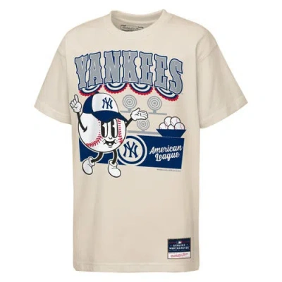Mitchell & Ness Kids' Youth   Cream New York Yankees Step Back Up Mascot T-shirt In White
