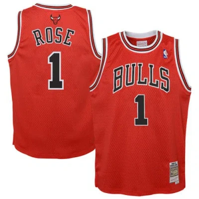 Mitchell & Ness Kids' Youth  Derrick Rose Red Chicago Bulls 2008/09 Hardwood Classics Swingman Jersey