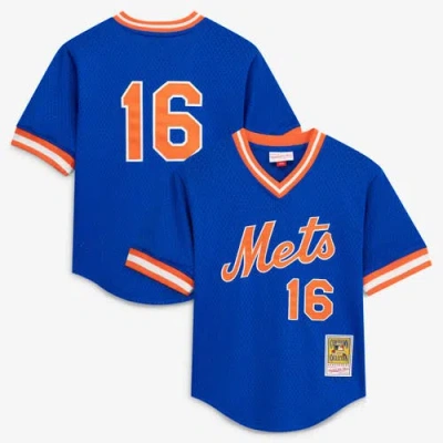 Mitchell & Ness Kids' Youth  Dwight Gooden Royal New York Mets Mesh Batting Practice Jersey In Blue