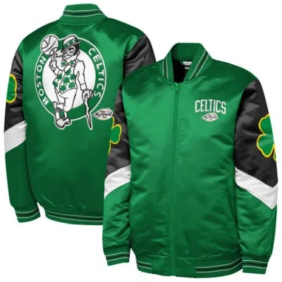 Mitchell & Ness Kids' Youth   Green Boston Celtics Throw It Back Heavyweight Full-zip Satin Jacket