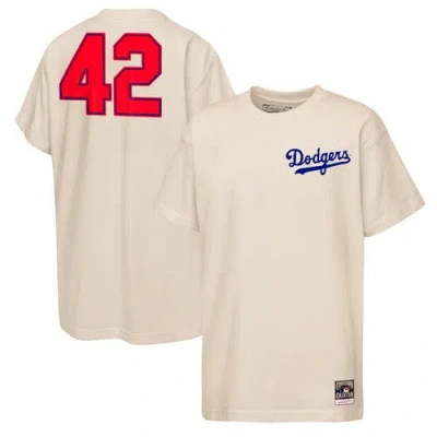Mitchell & Ness Kids' Youth  Jackie Robinson Natural Los Angeles Dodgers 42 For All T-shirt In Brown