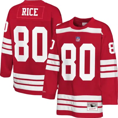 Mitchell & Ness Kids' Youth  Jerry Rice Scarlet San Francisco 49ers Hockey Fashion Jersey In Red