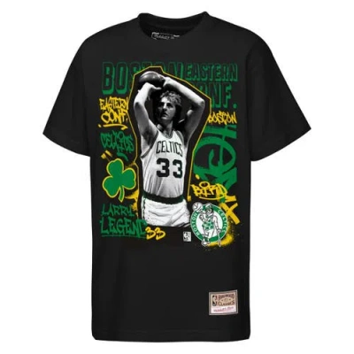 Mitchell & Ness Kids' Youth  Larry Bird Black Boston Celtics Star Moment T-shirt