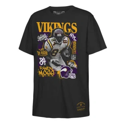 Mitchell & Ness Kids' Youth  Randy Moss Black Minnesota Vikings Star Player T-shirt