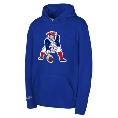 Mitchell & Ness Youth  Royal New England Patriots Retro Logo Hoodie In Blue