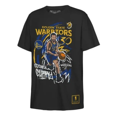 Mitchell & Ness Kids' Youth  Stephen Curry Black Golden State Warriors Chalked Up Player T-shirt