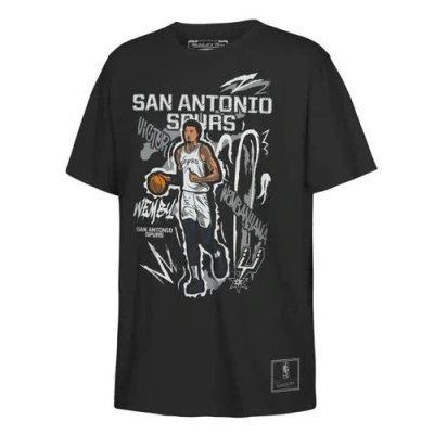 Mitchell & Ness Kids' Youth  Victor Wembanyama Black San Antonio Spurs Chalked Up Player Name & Number T-sh