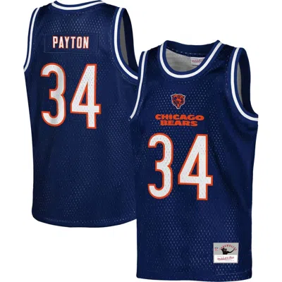 Mitchell & Ness Kids' Youth  Walter Payton Navy Chicago Bears Retired Player Nfl Basketball Fashion Jersey In Blue