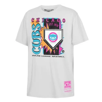 Mitchell & Ness Kids' Youth   White Chicago Cubs Cooperstown Neon Field Shock T-shirt