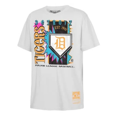Mitchell & Ness Kids' Youth  White Detroit Tigers Cooperstown Neon Field Shock T-shirt In Gray