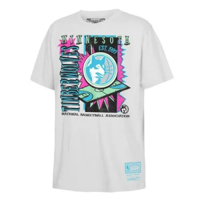 Mitchell & Ness Kids' Youth  White Minnesota Timberwolves Neon Court Shock T-shirt