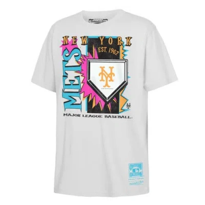 Mitchell & Ness Kids' Youth   White New York Mets Cooperstown Neon Field Shock T-shirt In Multi