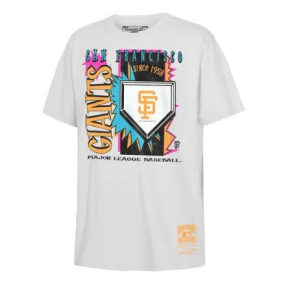 Mitchell & Ness Kids' Youth   White San Francisco Giants Cooperstown Neon Field Shock T-shirt