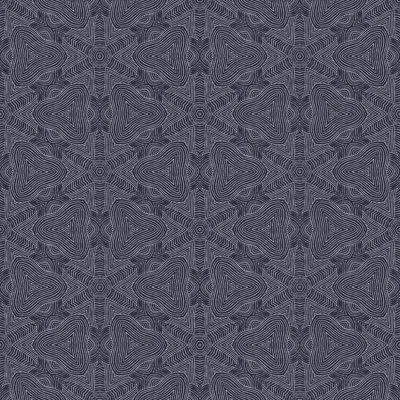 Mitchell Black Abra Arbor Star Small 10' L X 24" W Wallpaper Roll In Navy