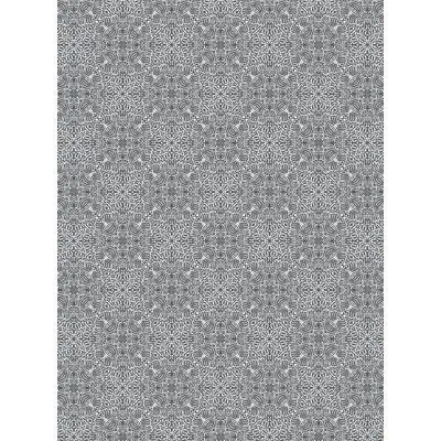 Mitchell Black Abra Flora Spiral Premium Matte 10' L X 24" W Wallpaper Roll In Gray