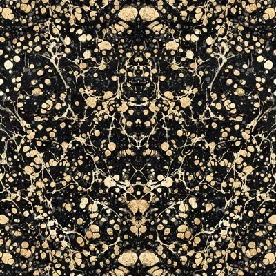 Mitchell Black Abra Golden Splatter 10' L X 24" W Wallpaper Roll In Black;gold