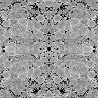 Mitchell Black Abra Steel Kaleidoscope 10' L X 25" W Wallpaper Tile In Black,white