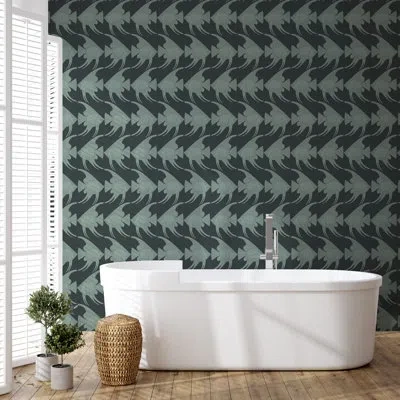 Mitchell Black Angel Fish - Black Wallpaper In Green