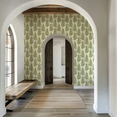 Mitchell Black Areca Palm - Green Leaf Wallpaper