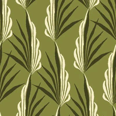 Mitchell Black Areca Palm - Light Olive Wallpaper In Green