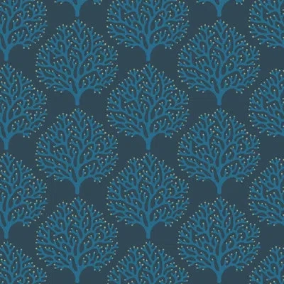 Mitchell Black Beach Coral - Midnight Sky Wallpaper In Blue
