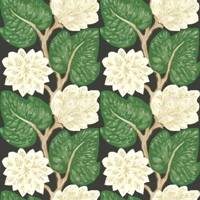 Mitchell Black Bohemian Bungalow Vintage Vines 10' L X 25" W Peel And Stick Wallpaper Tile In White