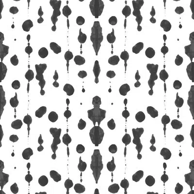Mitchell Black Boho Rain 10' L X 24" W Wallpaper Roll In Black