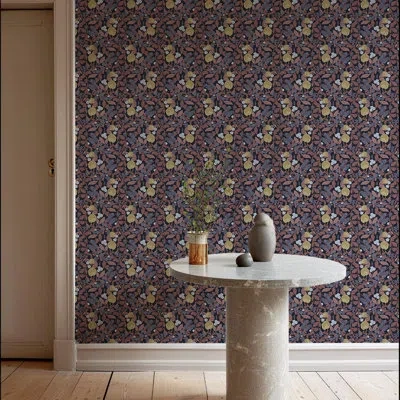 Mitchell Black Budding Grove - Midnight Garden Floral Wallpaper In Brown
