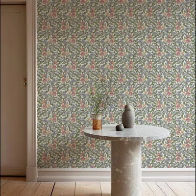 Mitchell Black Budding Grove - Spring Blossom Floral Wallpaper In Blue