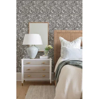 Mitchell Black Bull's Bay Oysters Dune Veil Wallpaper By Megan Molten In Beige