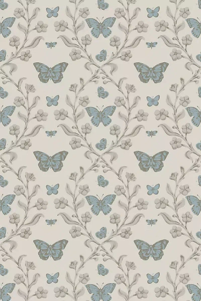 Mitchell Black Butterfly Garden Wallpaper