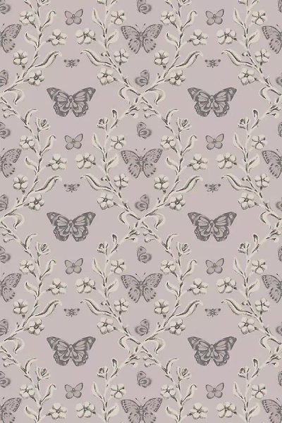 Mitchell Black Butterfly Garden Wallpaper