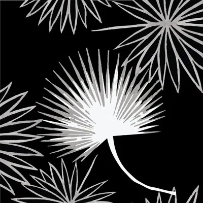 Mitchell Black Cabbage Palm 10' L X 24" W Peel And Stick Wallpaper Roll In Black