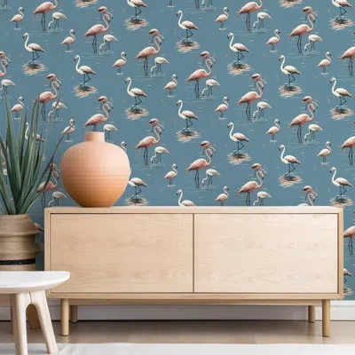 Mitchell Black Flamingo - Wallpaper In Brown