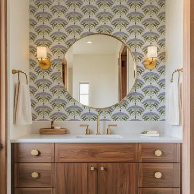 Mitchell Black Fleur De Réve - Lavender Floral Wallpaper In Multi