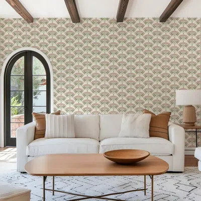 Mitchell Black Fleur De Réve - Linen Floral Wallpaper In Brown