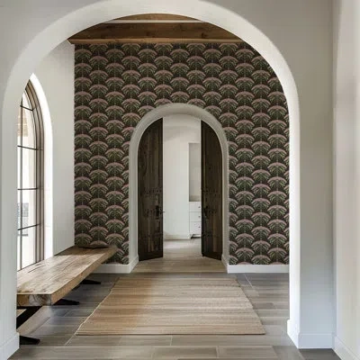 Mitchell Black Fleur De Réve - Soot Floral Wallpaper In Brown