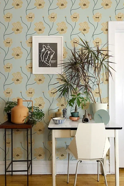 Mitchell Black Flourish Floral Wallpaper In Multi