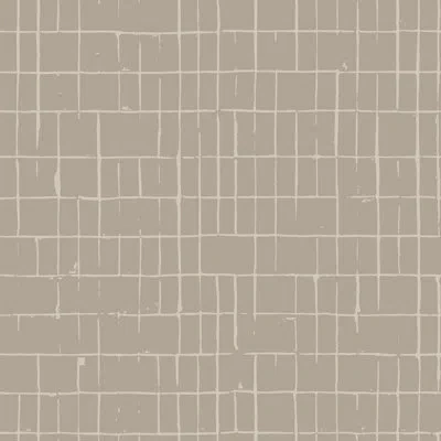 Mitchell Black Fractured Grid - Earthen Beige Wallpaper In Brown