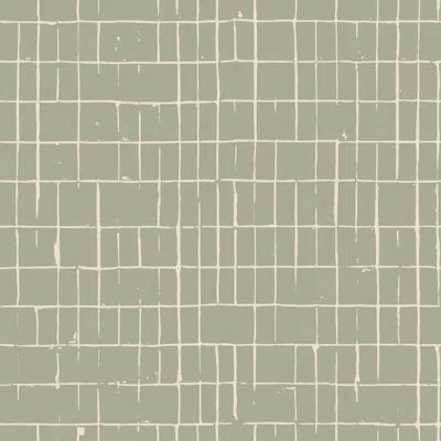 Mitchell Black Fractured Grid - Sage Wallpaper In Green